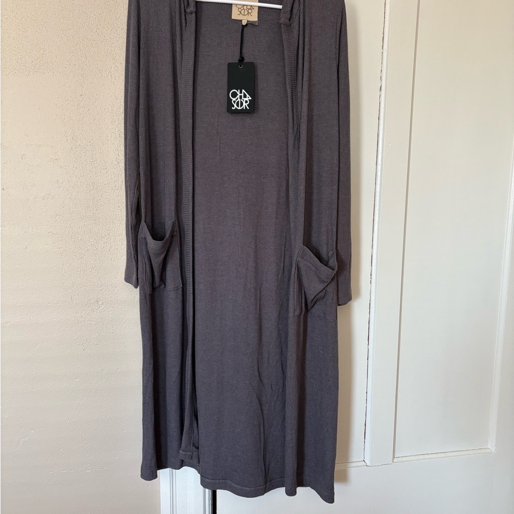 Chasor Gray Long Cardigan, S, NWT
